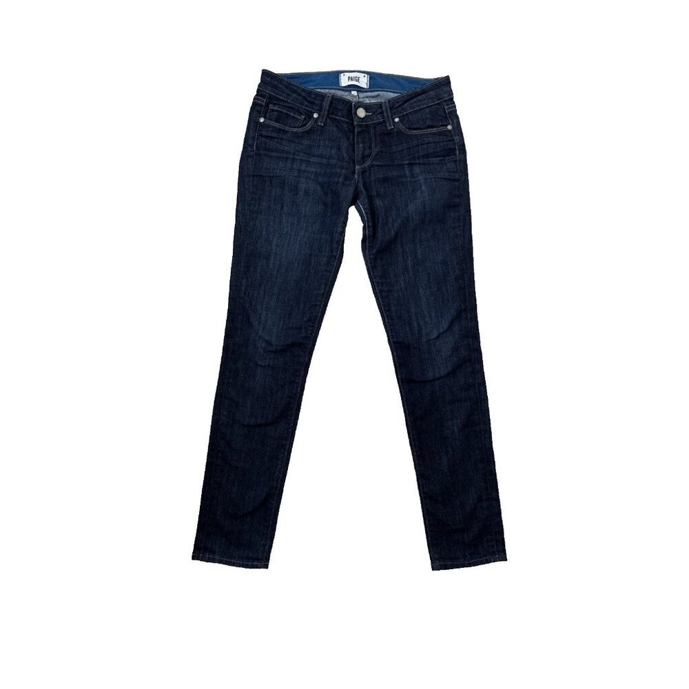 PAIGE jeans size 26 x 29 skyline ankle peg stretch low rise denim dark blue